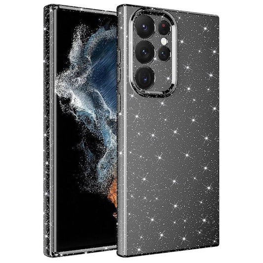 Galaxy S22 Ultra Kılıf Kamera Korumalı Simli Lüks Zore Koton Kapak Gri