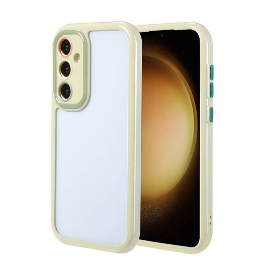 Galaxy S23 FE Kılıf Kamera Korumalı Renkli Kenar ve Çerçeve Tasarımlı Zore Vitamin Kapak Yeşil