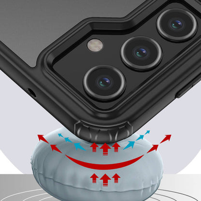 Galaxy S23 FE Kılıf Sert PC Arka Yüzey Wireless Şarj Özellikli Zore Flet M-safe Kapak Siyah