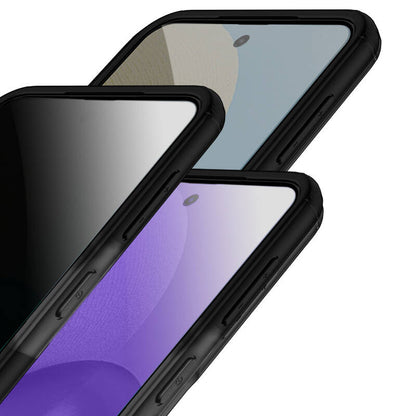 Galaxy S23 FE Kılıf Sert PC Arka Yüzey Wireless Şarj Özellikli Zore Flet M-safe Kapak Siyah