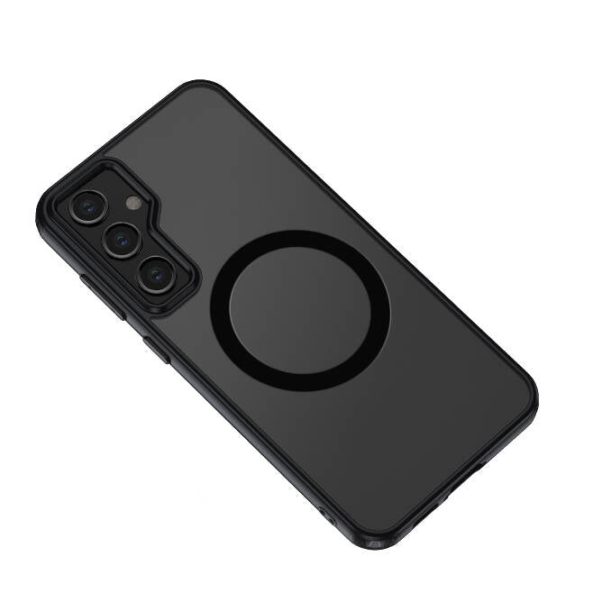 Galaxy S23 FE Kılıf Sert PC Arka Yüzey Wireless Şarj Özellikli Zore Flet M-safe Kapak Renksiz