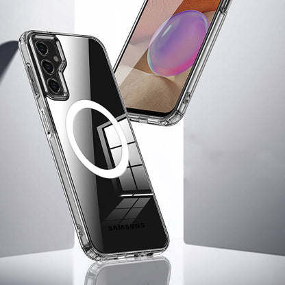 Galaxy S23 FE Kılıf Sert PC Arka Yüzey Wireless Şarj Özellikli Zore Flet M-safe Kapak Siyah