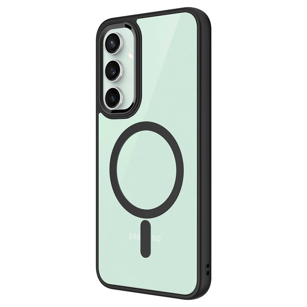 Galaxy S23 FE Kılıf Wireless Şarj Özellikli Zore Krom M-safe Silikon Kapak Derin Mor