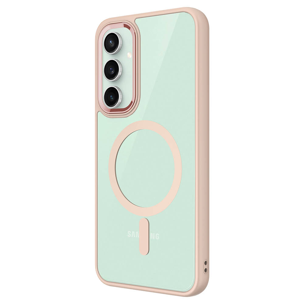 Galaxy S23 FE Kılıf Wireless Şarj Özellikli Zore Krom M-safe Silikon Kapak Mavi