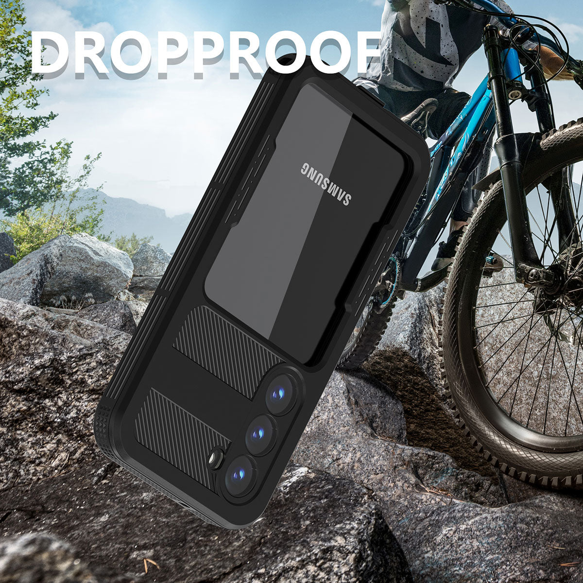 Galaxy S23 Kılıf 1-1 Su Geçirmez Kılıf Siyah