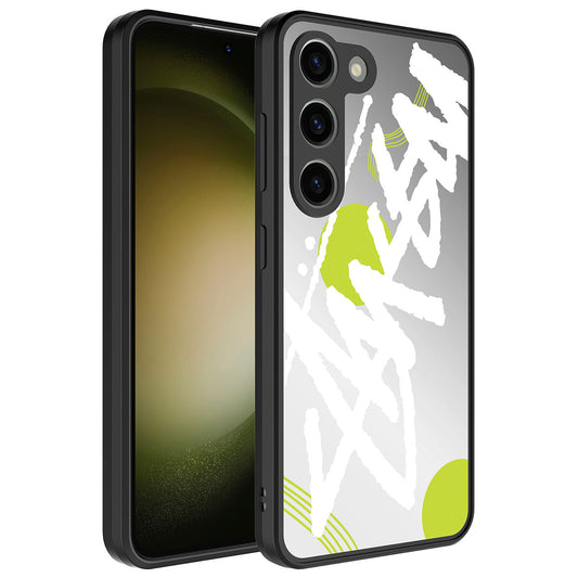 Galaxy S23 Kılıf Aynalı Desenli Kamera Korumalı Parlak Zore Mirror Kapak Yazı