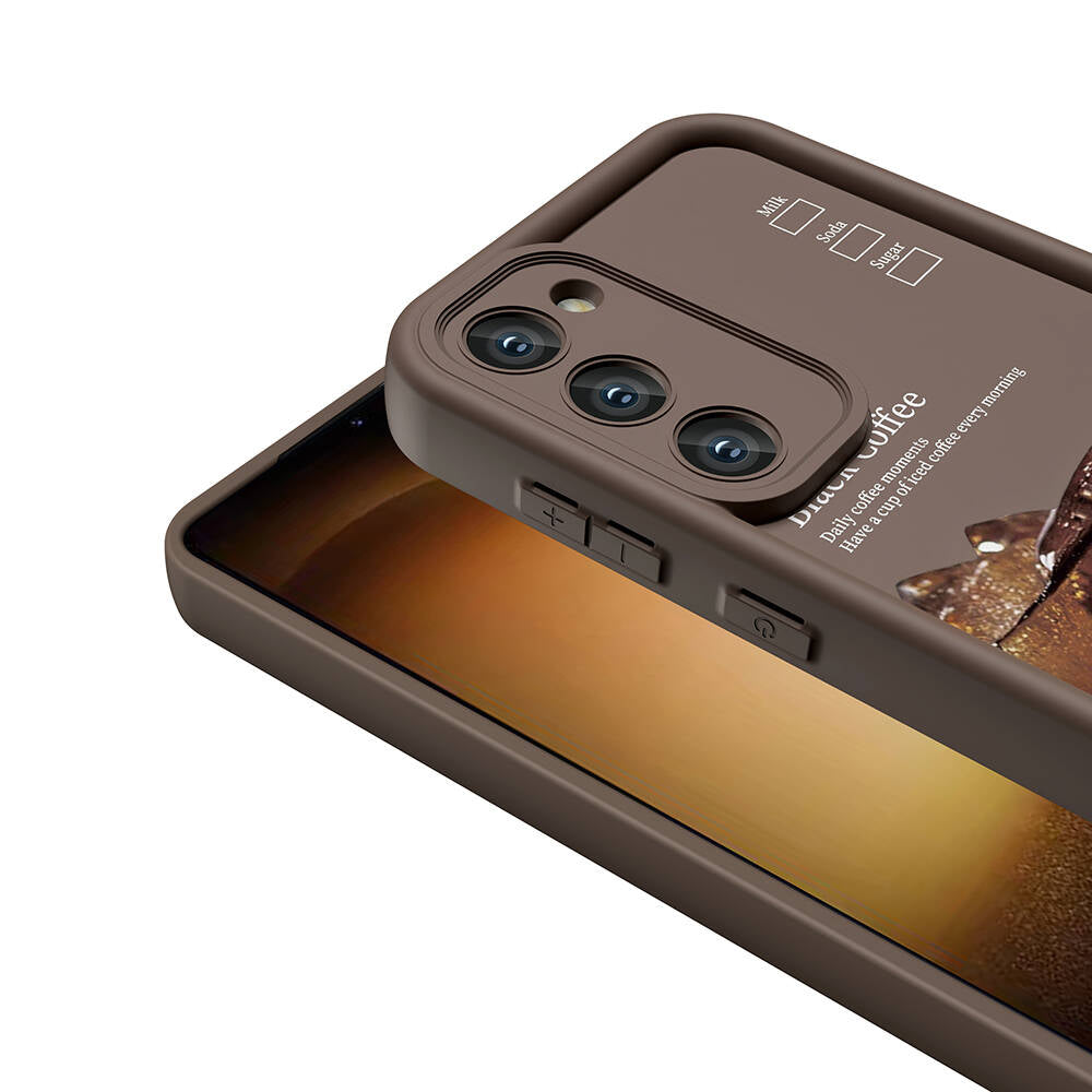 Galaxy S23 Kılıf Kamera Korumalı Baskılı Arka Yüzey Zore Klas Kapak Koyu Kahve