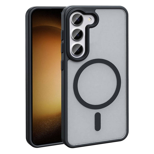 Galaxy S23 Kılıf M-safe Şarj Özellikli Mat Arka Yüzey Zore Sio Kapak Siyah