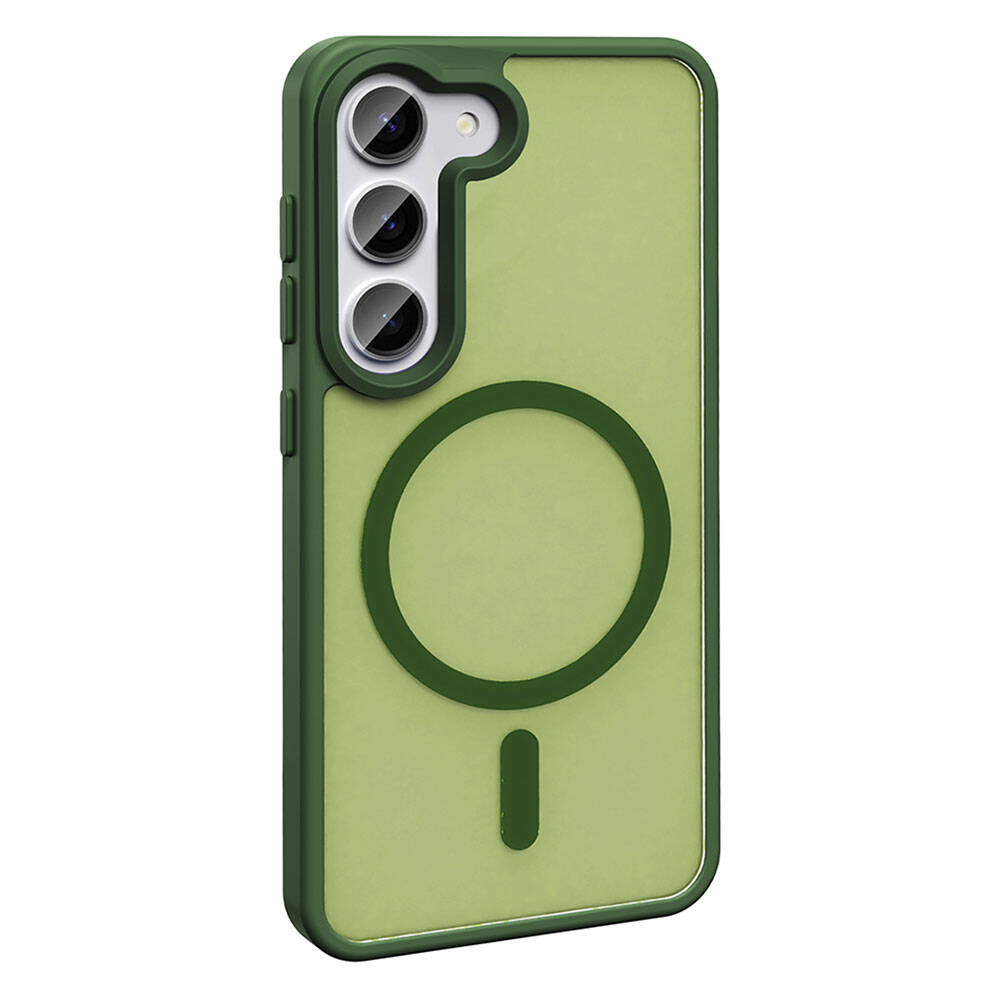 Galaxy S23 Kılıf M-safe Şarj Özellikli Mat Arka Yüzey Zore Sio Kapak Lacivert