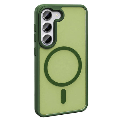 Galaxy S23 Kılıf M-safe Şarj Özellikli Mat Arka Yüzey Zore Sio Kapak Lacivert