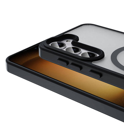 Galaxy S23 Kılıf M-safe Şarj Özellikli Mat Arka Yüzey Zore Sio Kapak Koyu Yeşil