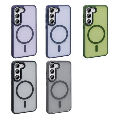 Galaxy S23 Kılıf M-safe Şarj Özellikli Mat Arka Yüzey Zore Sio Kapak Gri