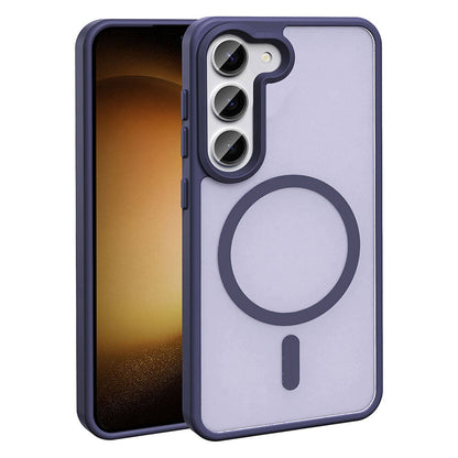 Galaxy S23 Kılıf M-safe Şarj Özellikli Mat Arka Yüzey Zore Sio Kapak Gri