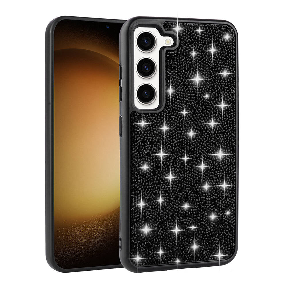 Galaxy S23 Kılıf Parlak Taşlı Tasarım Zore Pırlanta Kapak Beyaz