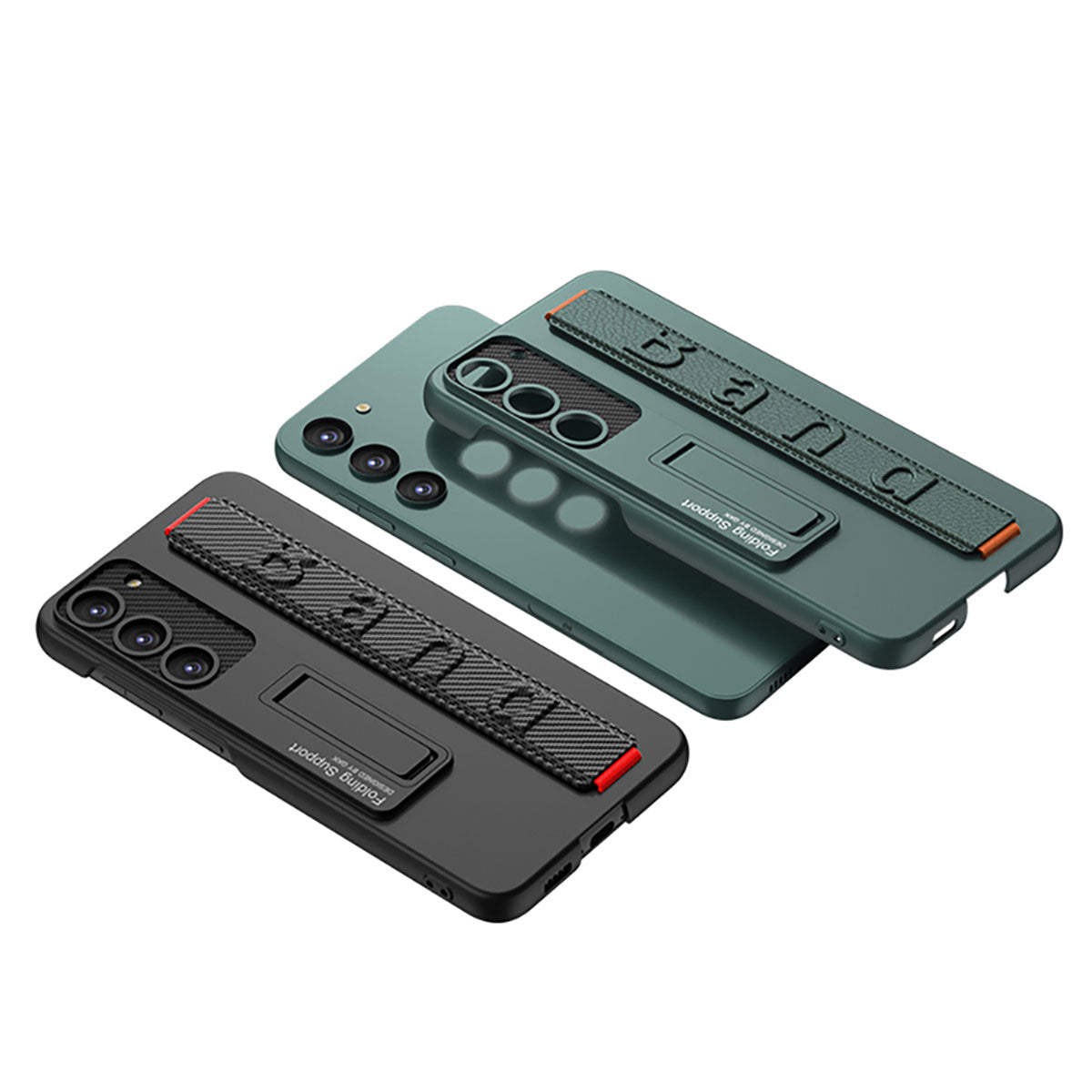 Galaxy S23 Kılıf Standlı El Tutacaklı Zore Band Kapak Koyu Yeşil