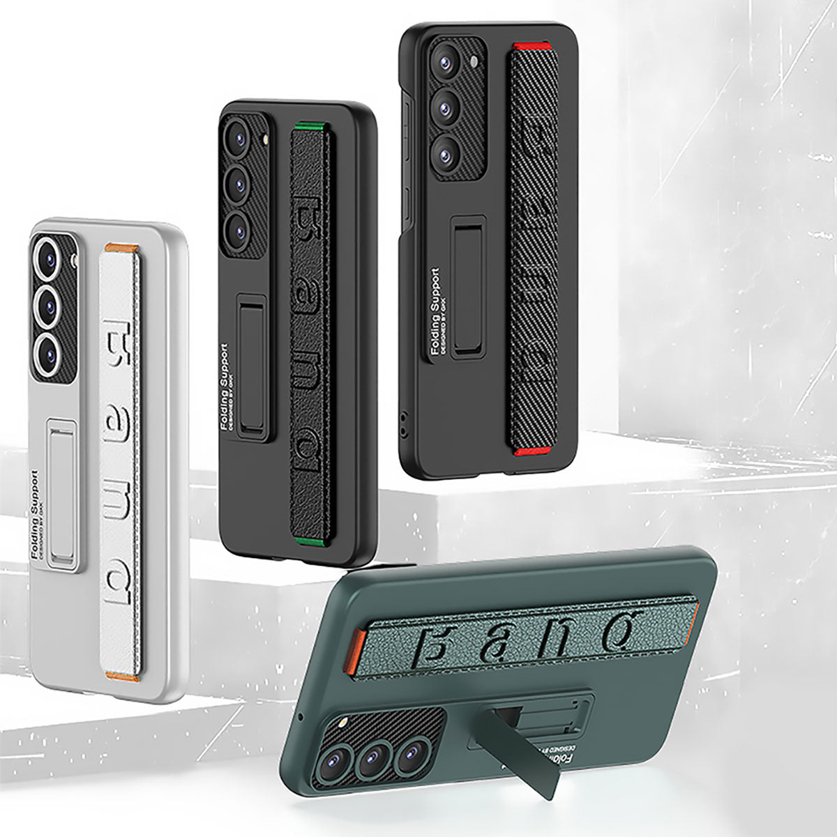 Galaxy S23 Kılıf Standlı El Tutacaklı Zore Band Kapak Gümüş