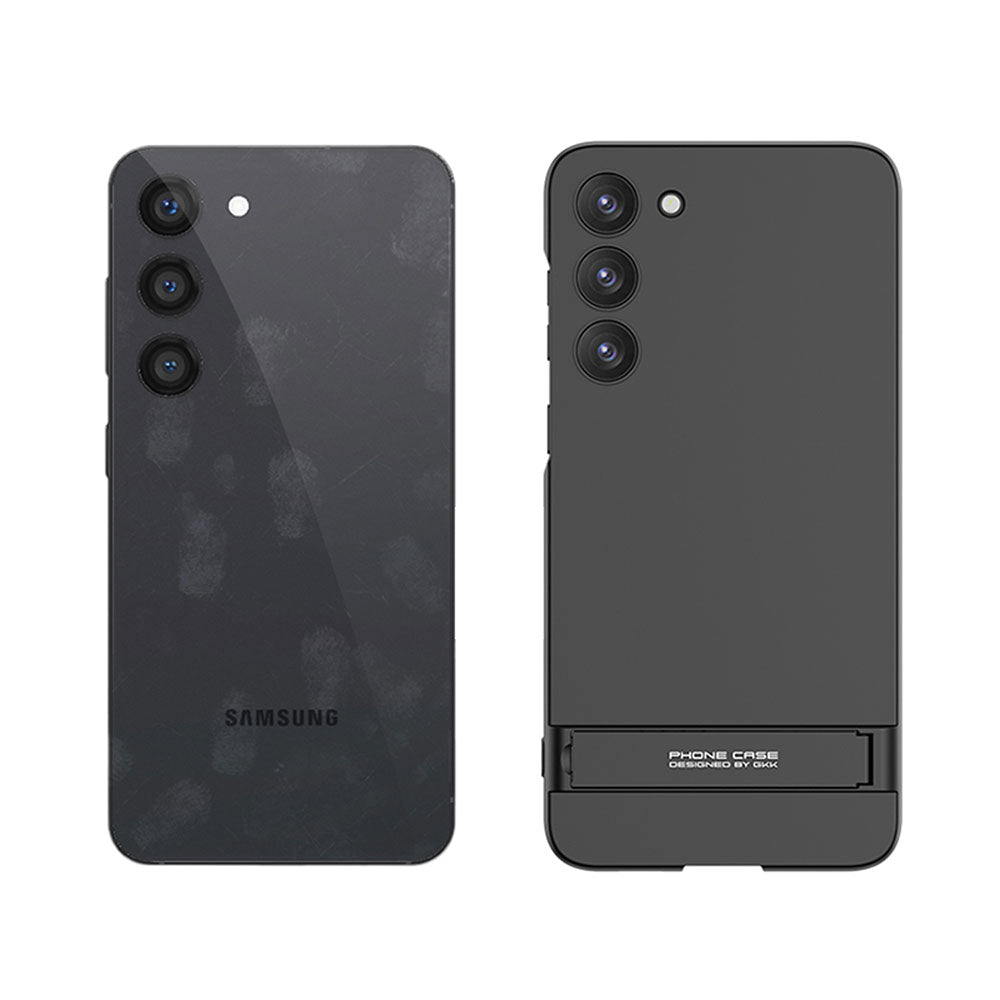 Galaxy S23 Kılıf Zore Kamera Korumalı Dikey Standlı Ays Kapak Siyah