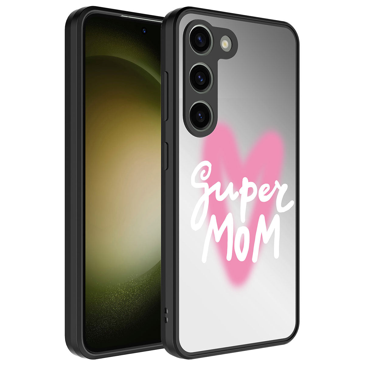 Galaxy S23 Plus Kılıf Aynalı Desenli Kamera Korumalı Parlak Zore Mirror Kapak Süper Anne