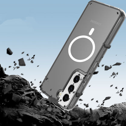 Galaxy S23 Plus Kılıf M-safe Şarj Özellikli Şeffaf Sert PC Zore Embos Kapak Renksiz