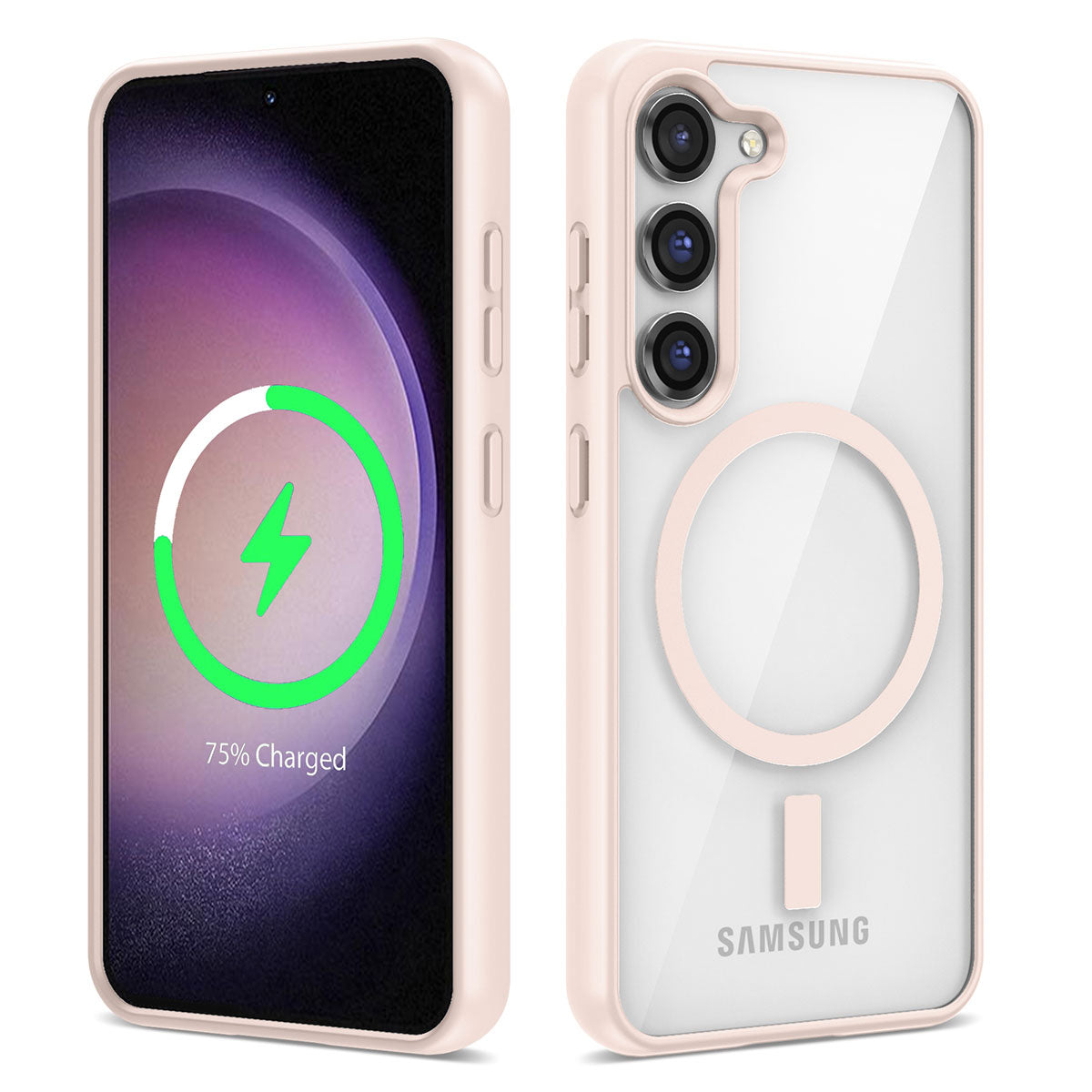 Galaxy S23 Plus Kılıf M-safe Wireless Şarj Özellikli Silikon Zore Ege Kapak Pembe