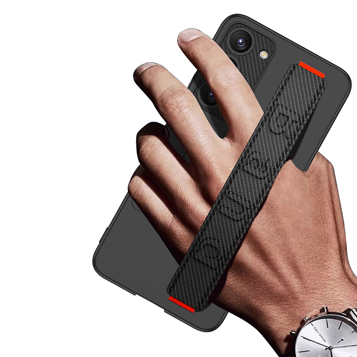 Galaxy S23 Plus Kılıf Standlı El Tutacaklı Zore Band Kapak Siyah