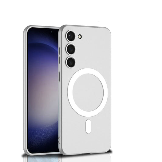 Galaxy S23 Plus Kılıf Wireless Şarj Özellikli Zore Kıpta M-safe Silikon Kapak Yeşil