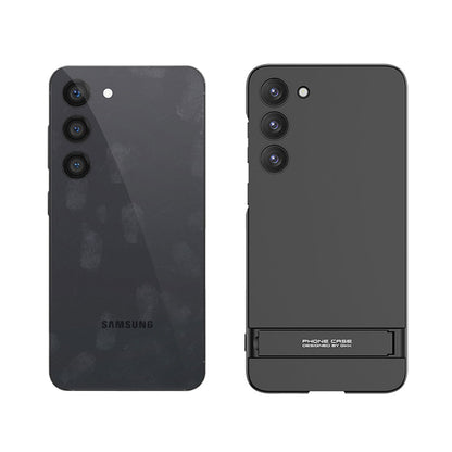 Galaxy S23 Plus Kılıf Zore Kamera Korumalı Dikey Standlı Ays Kapak Siyah