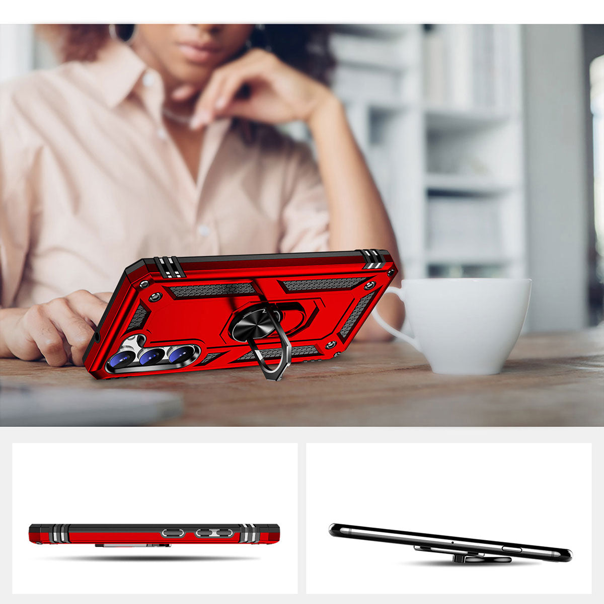 Galaxy S23 Plus Kılıf Zore Vega Kapak Kırmızı