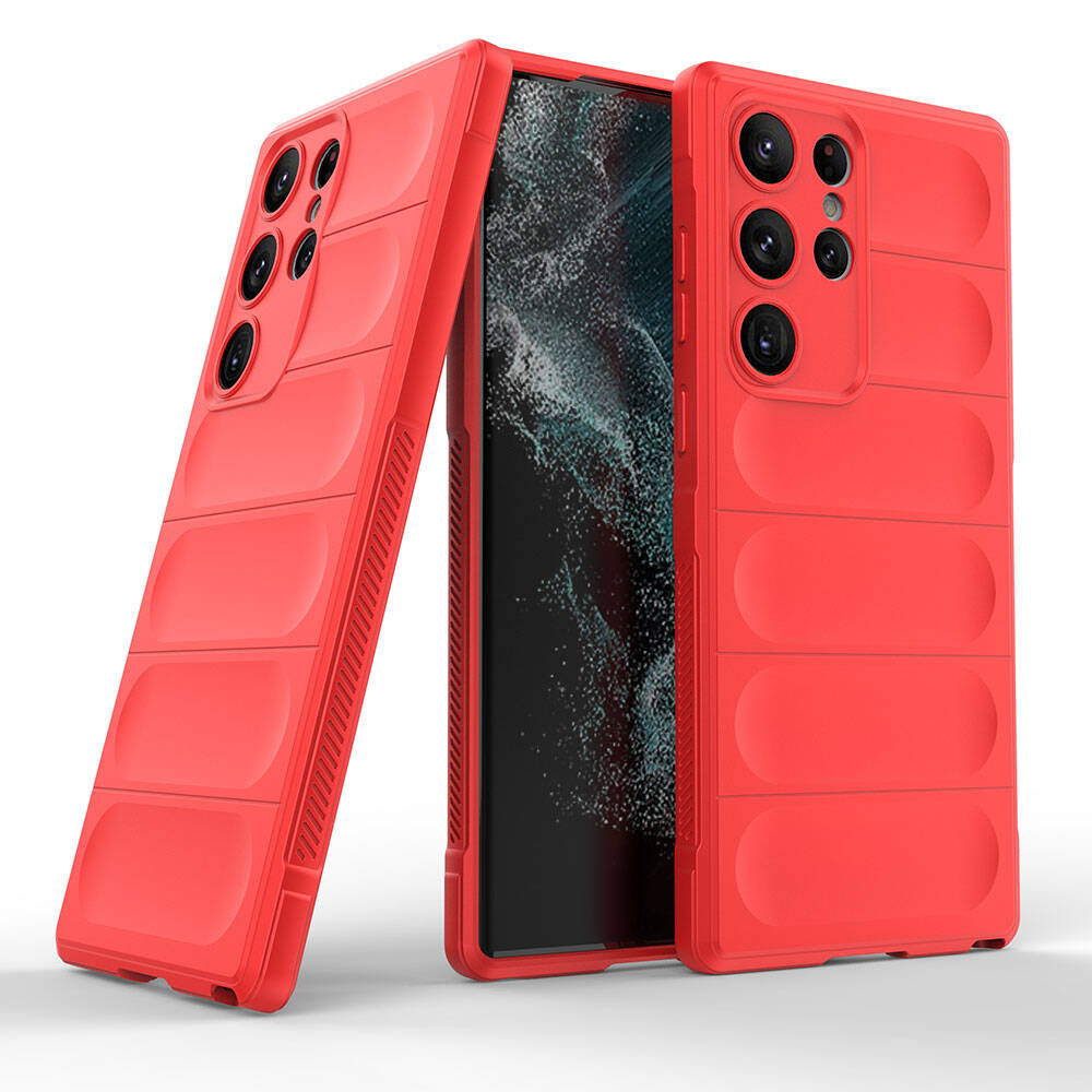 Galaxy S23 Ultra Kılıf Esnek TPU Oyuklu Arka Yüzey Tasarımlı Zore Etnik Silikon Kapak Koyu Yeşil