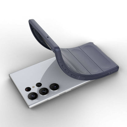 Galaxy S23 Ultra Kılıf Esnek TPU Oyuklu Arka Yüzey Tasarımlı Zore Etnik Silikon Kapak Lacivert