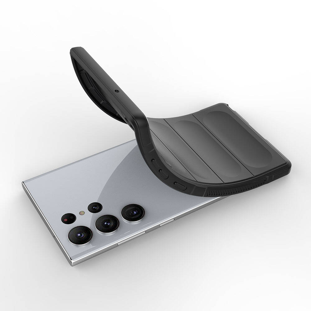 Galaxy S23 Ultra Kılıf Esnek TPU Oyuklu Arka Yüzey Tasarımlı Zore Etnik Silikon Kapak Siyah