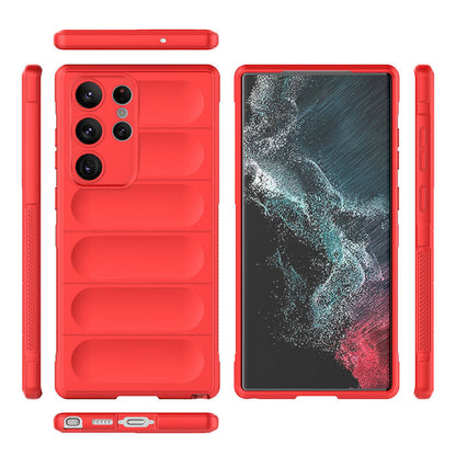 Galaxy S23 Ultra Kılıf Esnek TPU Oyuklu Arka Yüzey Tasarımlı Zore Etnik Silikon Kapak Koyu Yeşil