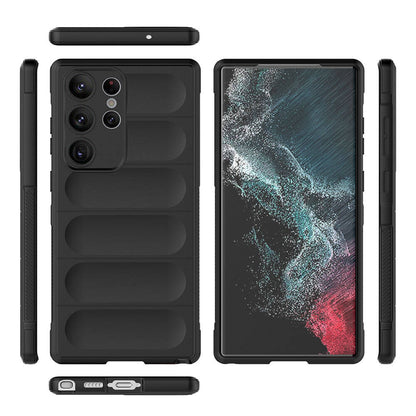 Galaxy S23 Ultra Kılıf Esnek TPU Oyuklu Arka Yüzey Tasarımlı Zore Etnik Silikon Kapak Koyu Yeşil