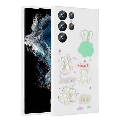 Galaxy S23 Ultra Kılıf Kabartma Figürlü Parlak Zore Toys Silikon Kapak Pembe