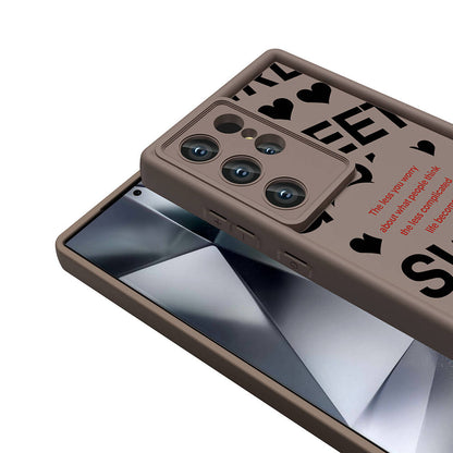 Galaxy S23 Ultra Kılıf Kamera Korumalı Baskılı Arka Yüzey Zore Klas Kapak Koyu Kahve