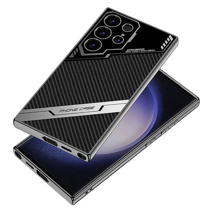 Galaxy S23 Ultra Kılıf Kamera Korumalı Karbon Tasarım Zore Yeni Seri Procase Kapak Siyah Karbon