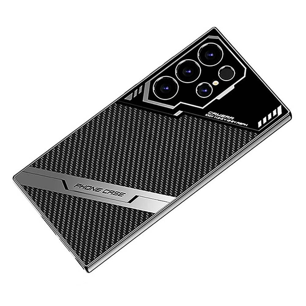 Galaxy S23 Ultra Kılıf Kamera Korumalı Karbon Tasarım Zore Yeni Seri Procase Kapak Siyah Karbon