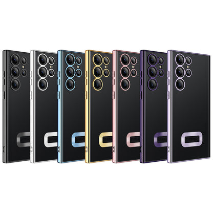 Galaxy S23 Ultra Kılıf Kamera Korumalı Logo Gösteren Zore Omega Kapak Siyah