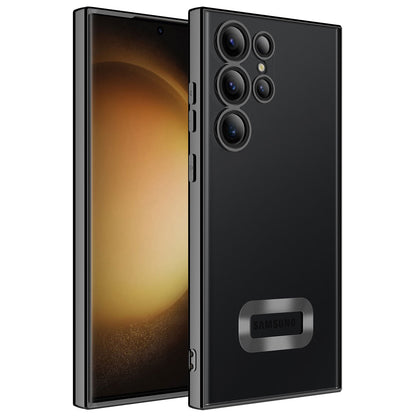 Galaxy S23 Ultra Kılıf Kamera Korumalı Logo Gösteren Zore Omega Kapak Siyah