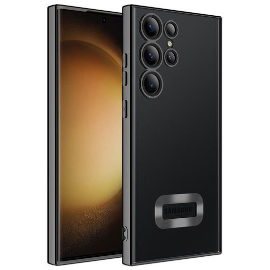 Galaxy S23 Ultra Kılıf Kamera Korumalı Logo Gösteren Zore Omega Kapak Siyah