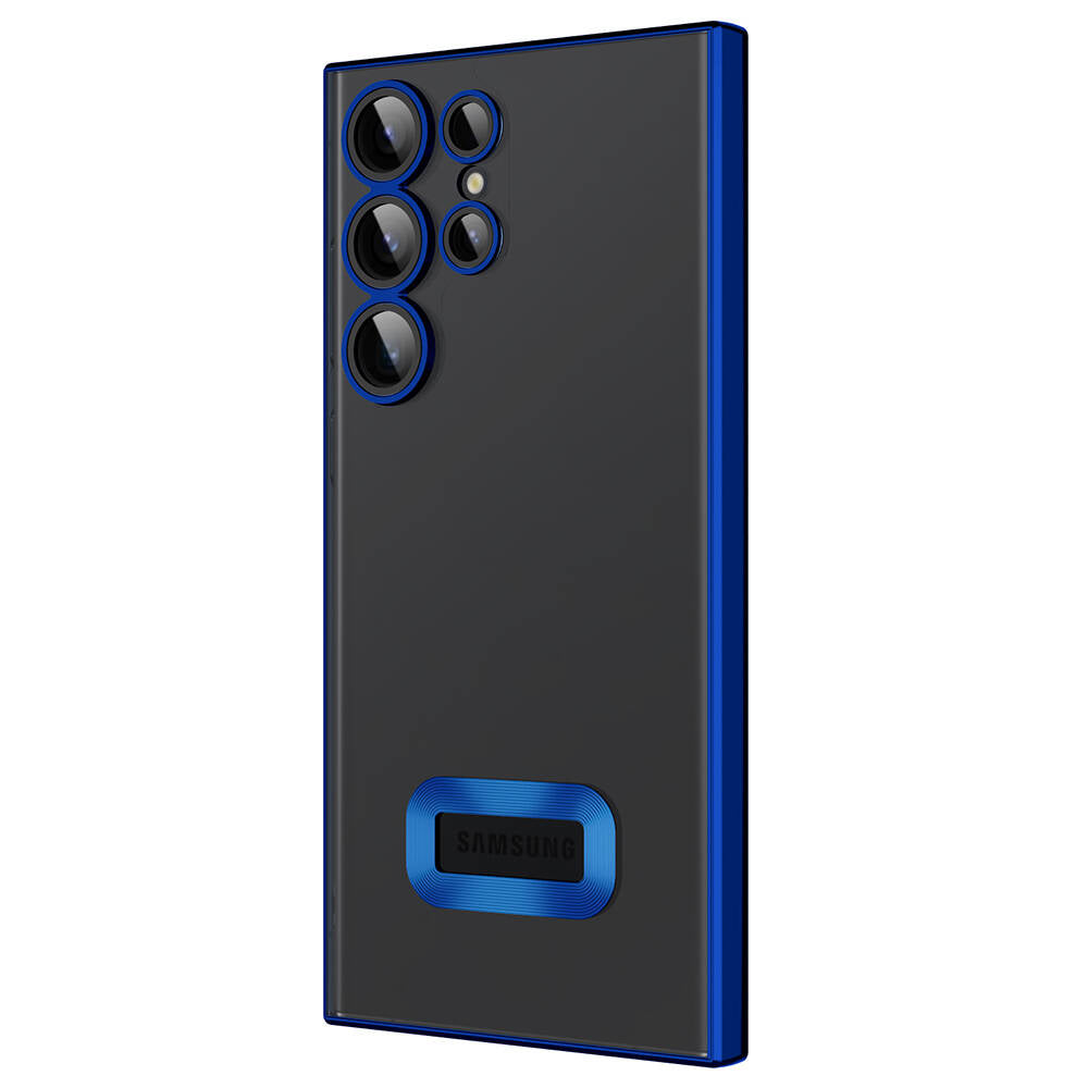 Galaxy S23 Ultra Kılıf Kamera Korumalı Logo Gösteren Zore Omega Kapak Lila