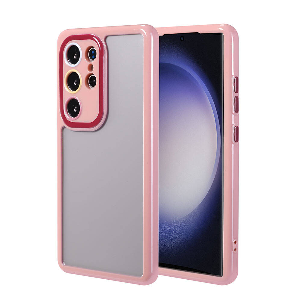 Galaxy S23 Ultra Kılıf Kamera Korumalı Renkli Kenar ve Çerçeve Tasarımlı Zore Vitamin Kapak Yeşil