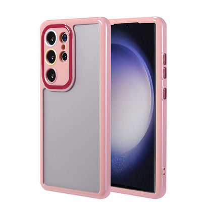 Galaxy S23 Ultra Kılıf Kamera Korumalı Renkli Kenar ve Çerçeve Tasarımlı Zore Vitamin Kapak Siyah