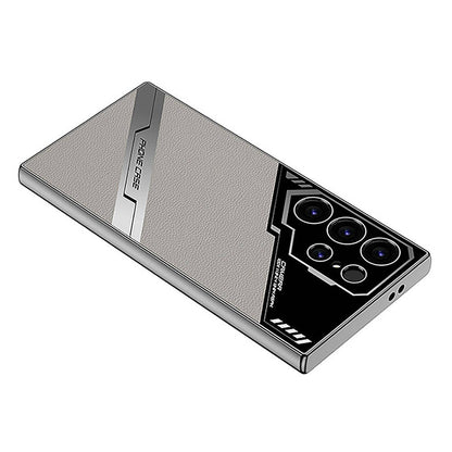 Galaxy S23 Ultra Kılıf Kamera Korumalı Suni Deri Tasarım Zore Yeni Seri Procase Kapak Titanyum-Gri