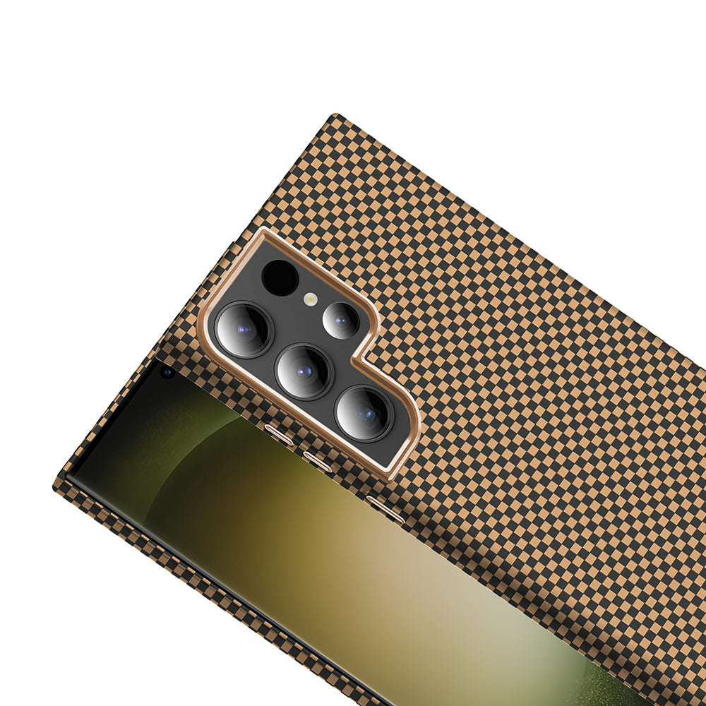 Galaxy S23 Ultra Kılıf M-safe Şarj Özellikli Karbon Fiber Görünümlü Zore Gros Kapak Gri-Siyah