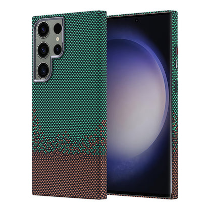 Galaxy S23 Ultra Kılıf M-safe Şarj Özellikli Karbon Fiber Görünümlü Zore Nekst Kapak Gold