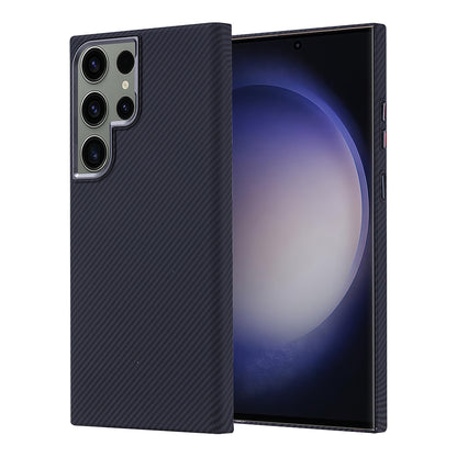 Galaxy S23 Ultra Kılıf M-safe Şarj Özellikli Karbon Fiber Görünümlü Zore Nekst Kapak Siyah