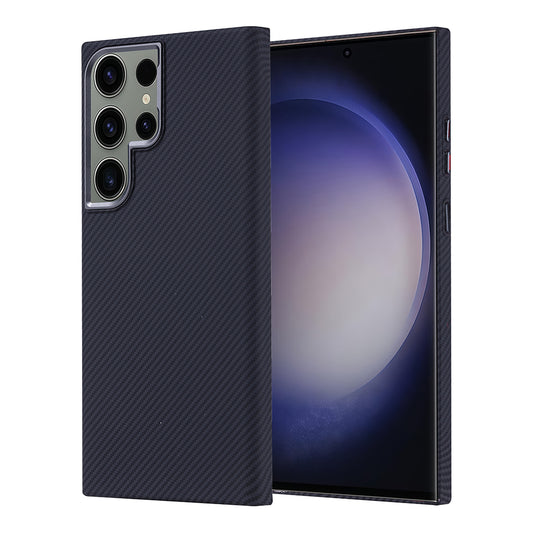 Galaxy S23 Ultra Kılıf M-safe Şarj Özellikli Karbon Fiber Görünümlü Zore Nekst Kapak Siyah