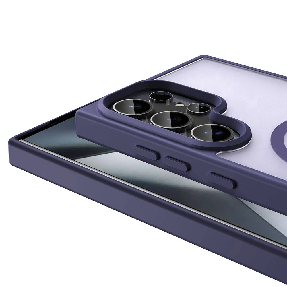 Galaxy S23 Ultra Kılıf M-safe Şarj Özellikli Mat Arka Yüzey Zore Sio Kapak Koyu Yeşil