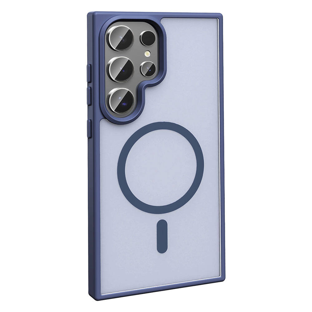 Galaxy S23 Ultra Kılıf M-safe Şarj Özellikli Mat Arka Yüzey Zore Sio Kapak Koyu Yeşil